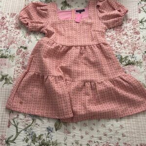 Simply Southern Pink Tweed Tiered Dress